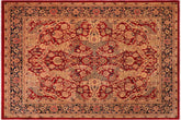 handmade Traditional Agra Red Blue Hand Knotted RECTANGLE 100% WOOL area rug 8 x 10