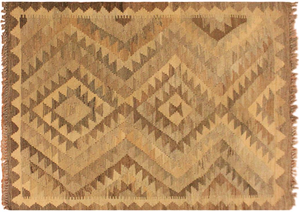 Flat Weave Kilim, Antique, Navaho, Vintage, Handmade, Geometric Kilim Gray Brown Hand-Woven Rectangle 100% Wool Area Rug 3 x 4