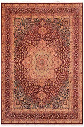 Traditional Kirman Marsha Aubergine Blue Hand Knotted Area rugs 8X10