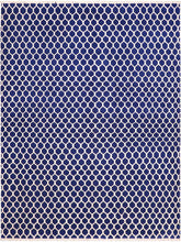 handmade Modern Modern Blue Ivory Hand Knotted RECTANGLE WOOL&SILK area rug 6x9