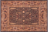 handmade Traditional Sarook Blue Aubergine Hand Knotted RECTANGLE 100% WOOL area rug 8' x 10'
