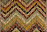 handmade Modern Kilim Gray Beige Hand-Woven RECTANGLE 100% WOOL area rug 5x7