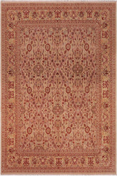 handmade Traditional Lahore Tan Tan Hand Knotted RECTANGLE 100% WOOL area rug 8'X10'