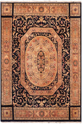 Traditional Tamour Nora Blue Tan Hand Knotted Area rugs 8X11