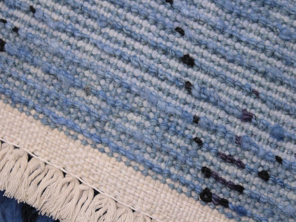 handmade Modern Moroccan Blue Black Hand Knotted RECTANGLE 100% WOOL area rug 8x10