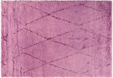 handmade Modern Moroccan Purple Black Hand Knotted RECTANGLE 100% WOOL area rug 8' x 11'