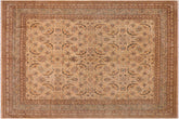 handmade Traditional Lahore Tan Lt. Green Hand Knotted RECTANGLE 100% WOOL area rug 8' x 10'