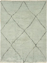 handmade Modern Moroccan Lt. Blue Black Hand Knotted RECTANGLE 100% WOOL area rug 6x9