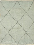 handmade Modern Moroccan Lt. Blue Black Hand Knotted RECTANGLE 100% WOOL area rug 6x9