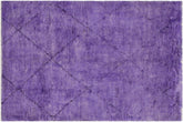 handmade Modern Moroccan Purple Black Hand Knotted RECTANGLE 100% WOOL area rug 6' x 9'