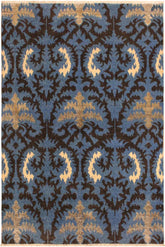 handmade Modern Cianna Lt. Blue Charcoal Hand Knotted RECTANGLE WOOL&VISCOU area rug 4X6
