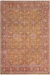 handmade Traditional Gold Rust Hand Knotted RECTANGLE 100% WOOL area rug 8'X10'