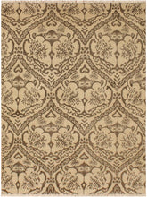 handmade Modern Nabila Tan Brown Hand Knotted RECTANGLE WOOL&SILK area rug 4x6