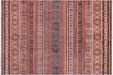 handmade Geometric Kurjean Red Blue Hand Knotted RECTANGLE 100% WOOL area rug 9x12