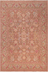 handmade Traditional Brown Green Hand Knotted RECTANGLE 100% WOOL area rug 8'X10'