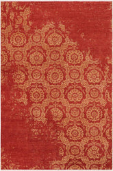 handmade Modern Abstract Rust Tan Hand Knotted RECTANGLE 100% WOOL area rug 9X12