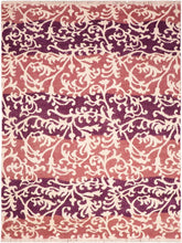 handmade Modern Niamh Purple Lt.red Hand Knotted RECTANGLE WOOL&SILK area rug 5x7