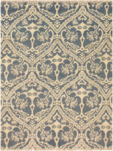 handmade Modern Nabila Blue Ivory Hand Knotted RECTANGLE WOOL&SILK area rug 4x6