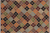 handmade Modern Kilim Gray Black Hand-Woven RECTANGLE 100% WOOL area rug 5 x 6
