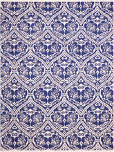 handmade Modern Nabila Blue Ivory Hand Knotted RECTANGLE WOOL&SILK area rug 6x9