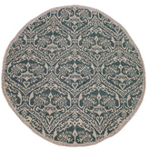A10456, 6 1"x 6 1",Traditional ,6x6,Green,IVORY,Hand-knotted ,Pakistan ,Wool&silk ,Round ,652671191886