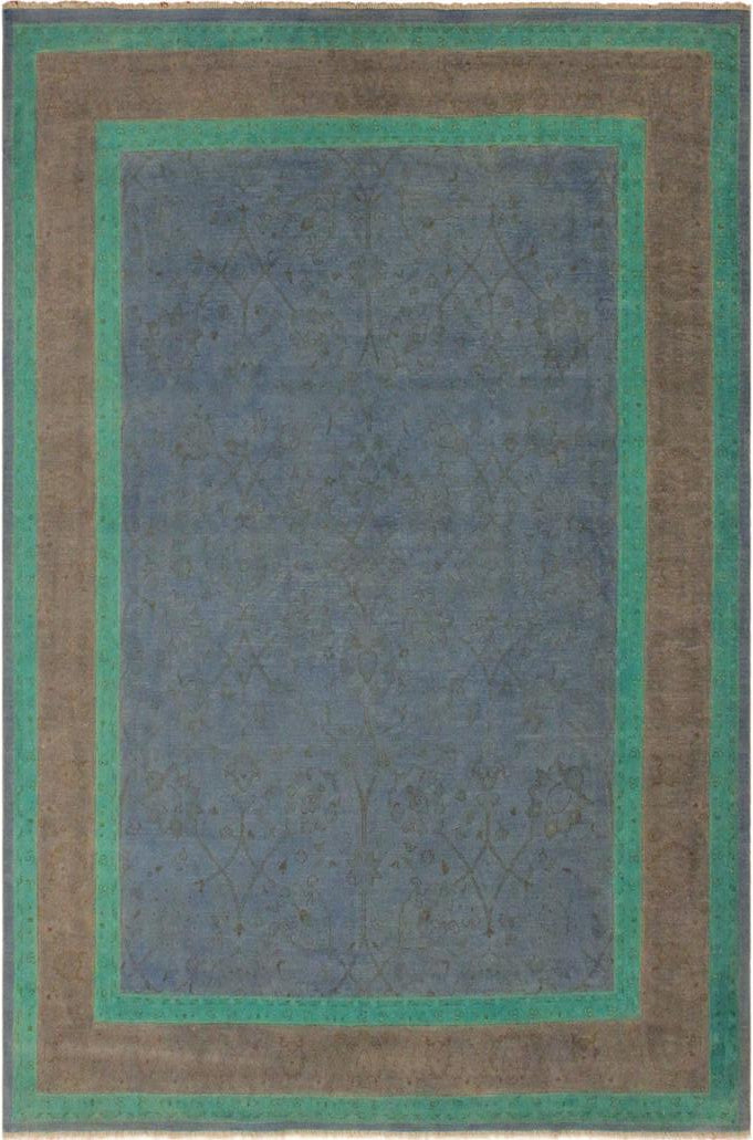 A10468, 710"x 9 9",Over Dyed ,8x10,Blue,GRAY,Hand-knotted ,Pakistan ,100% Wool ,Rectangle ,652671192005