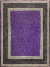 A10470, 7 8"x 9 8",Over Dyed ,8x10,Purple,CHARCOAL,Hand-knotted ,Pakistan ,100% Wool ,Rectangle ,652671192012