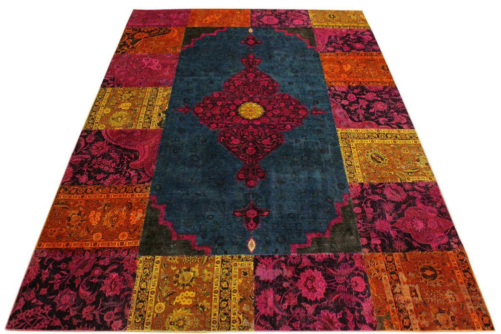 A10477, 8 1"x10 3",Over Dyed ,8x10,Green,MAGENTA,Hand-knotted ,Pakistan ,100% Wool ,Rectangle ,652671192050