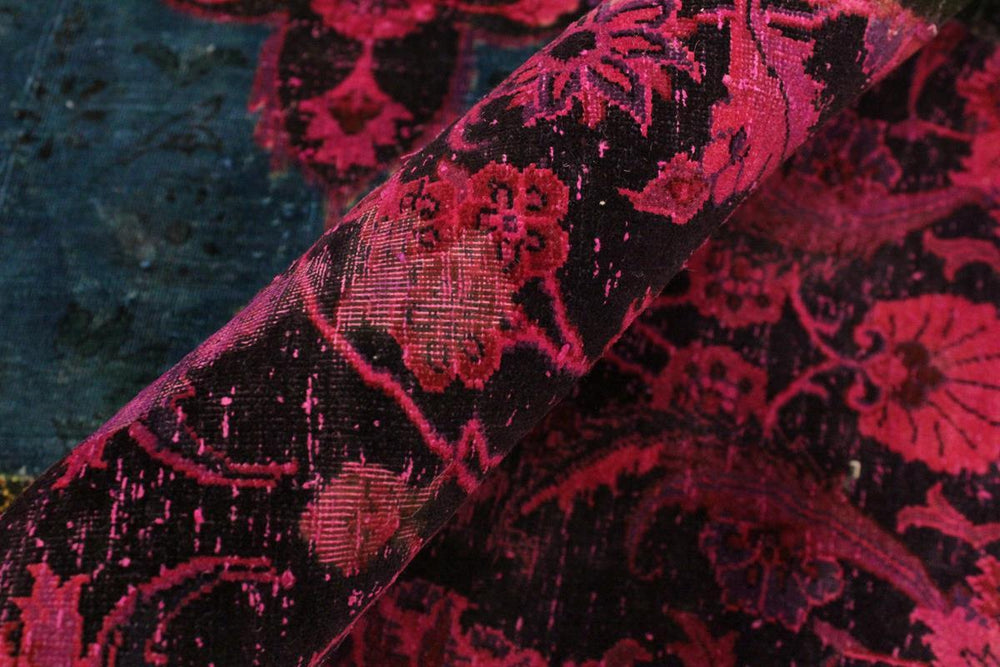 A10477, 8 1"x10 3",Over Dyed ,8x10,Green,MAGENTA,Hand-knotted ,Pakistan ,100% Wool ,Rectangle ,652671192050