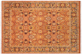 handmade Transitional Agra Orange Gray Hand Knotted RECTANGLE 100% WOOL area rug 8x10
