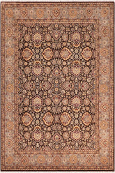 handmade Traditional Lahore Brown Gray Hand Knotted RECTANGLE 100% WOOL area rug 8'X10'