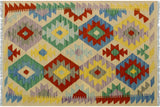 Retro Turkish Kilim Dawn Hand-Woven Wool Rug - 2'7'' x 4'3''