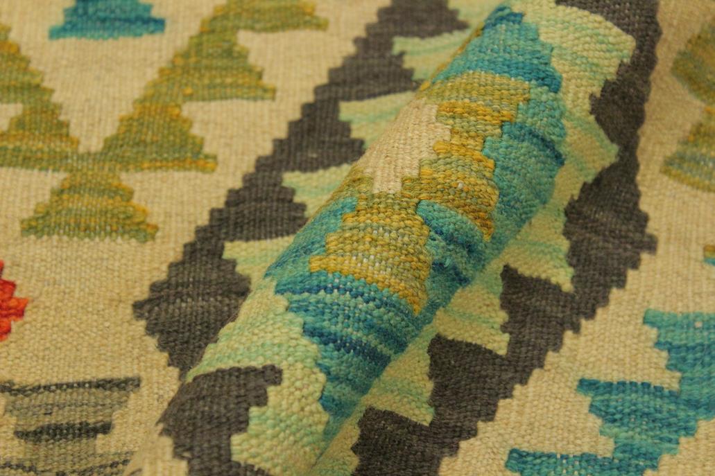 Flat Weave Kilim, Antique, Navaho, Vintage, Handmade, Geometric Kilim Beige Red Hand-Woven Rectangle 100% Wool Area Rug 7 x 10