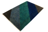 A10606, 4 1"x 6 0",Over Dyed ,4x6,Blue,GREEN,Hand-knotted ,Pakistan ,100% Wool ,Rectangle ,652671193347
