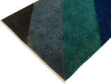 A10606, 4 1"x 6 0",Over Dyed ,4x6,Blue,GREEN,Hand-knotted ,Pakistan ,100% Wool ,Rectangle ,652671193347