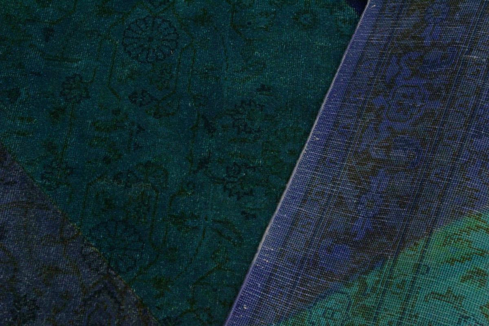 A10606, 4 1"x 6 0",Over Dyed ,4x6,Blue,GREEN,Hand-knotted ,Pakistan ,100% Wool ,Rectangle ,652671193347