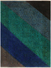 A10606, 4 1"x 6 0",Over Dyed ,4x6,Blue,GREEN,Hand-knotted ,Pakistan ,100% Wool ,Rectangle ,652671193347
