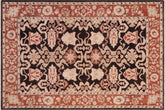 handmade Traditional Kafkaz Black Rust Hand Knotted RECTANGLE 100% WOOL area rug 5x6