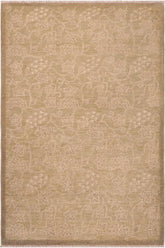 handmade Transitional Kafkaz Green Gold Hand Knotted RECTANGLE 100% WOOL area rug 5X6