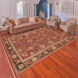 handmade Traditional Kafkaz Red Blue Hand Knotted RECTANGLE 100% WOOL area rug 9  x 12