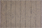 handmade Modern Kilim Grey Beige Hand-Woven RECTANGLE 100% WOOL area rug 5x7