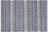 handmade Geometric Moroccan Hi Lt. Blue Ivory Hand Knotted RECTANGLE 100% WOOL area rug 6' x 8'