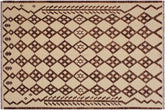 handmade Modern Kilim Beige Brown Hand-Woven RECTANGLE 100% WOOL area rug 6 x 8