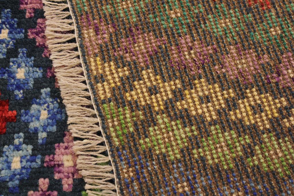 handmade Geometric Balouchi Blue Beige Hand Knotted RECTANGLE 100% WOOL area rug 3' x 5'