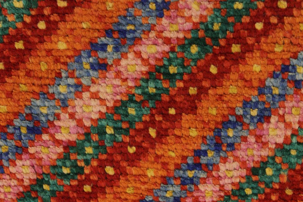 handmade Geometric Balouchi Orange Red Hand Knotted RECTANGLE 100% WOOL area rug 3' x 5'