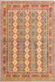 Rustic Balochi Gearldin Red/Blue Wool Rug - 5'8''X8'0''