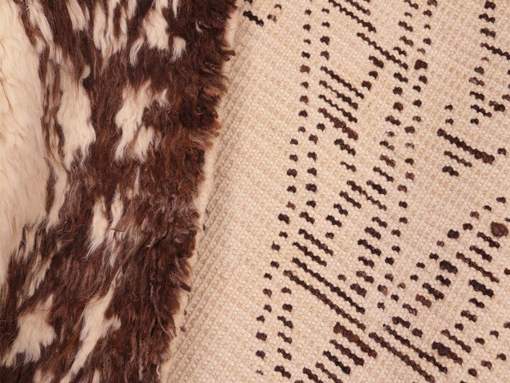 handmade Modern Moroccan Beige Brown Hand Knotted RECTANGLE 100% WOOL area rug 6x9