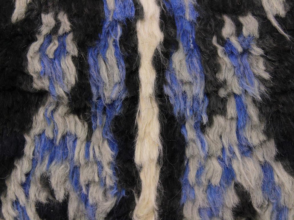 handmade Modern Moroccan Black Ivory Hand Knotted RECTANGLE 100% WOOL area rug 9x12