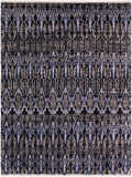 handmade Modern Moroccan Black Ivory Hand Knotted RECTANGLE 100% WOOL area rug 9x12