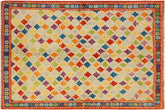 handmade Modern Balouchi Beige Teal Hand Knotted RECTANGLE 100% WOOL area rug 5x7